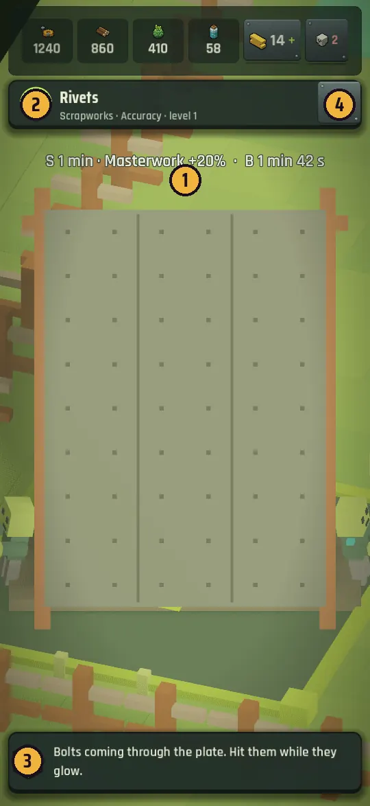 The stakes floating over the plate and Mort's line at the bottom before the countdown