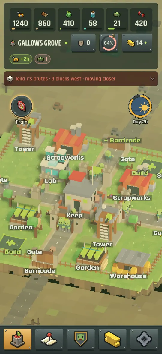 An expanded Voxhorde island with more building pads in an outer ring
