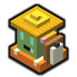 Mort, a zombie in a dented yellow hard hat with glowing teal eyes and a clipboard