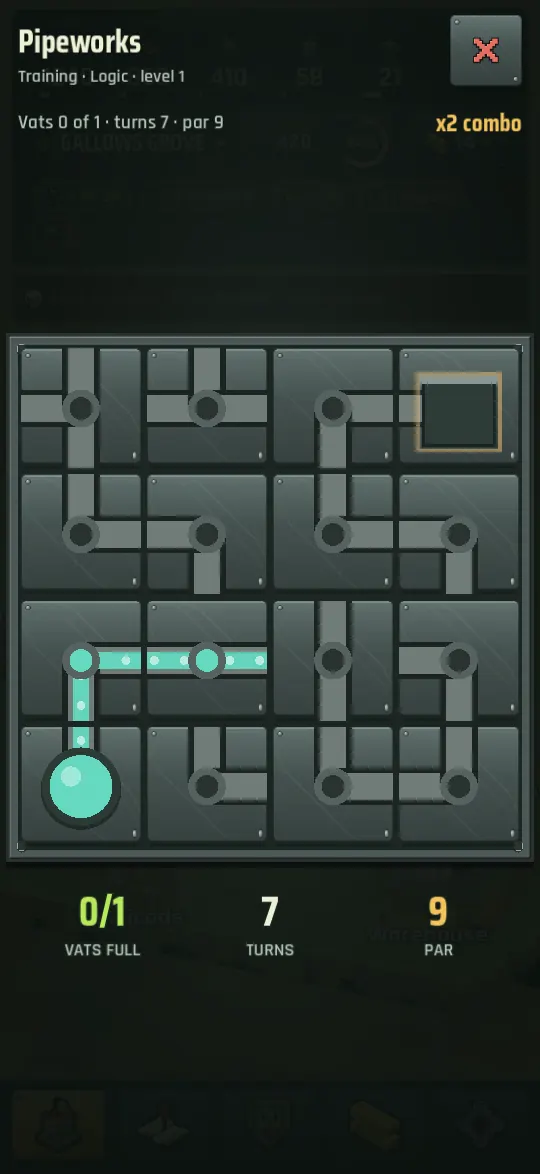 The Pipeworks puzzle, routing serum from a tank to a vat