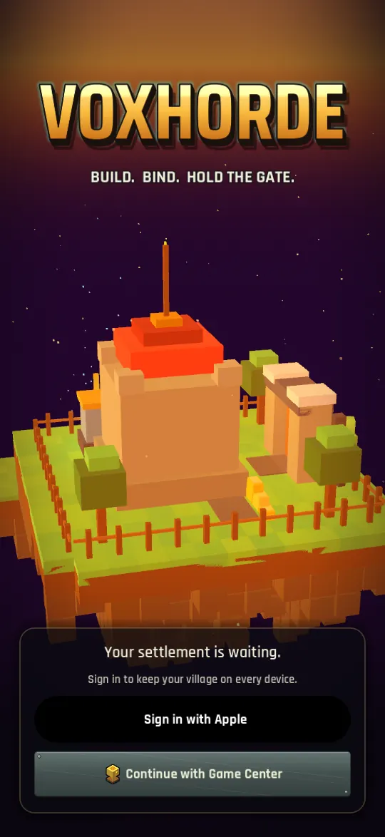 Voxhorde screenshot: signin